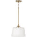 Presley 1 Light 11.75 inch Aged Brass Semi-Flush Mount Ceiling Light, Convertible Dual Mount