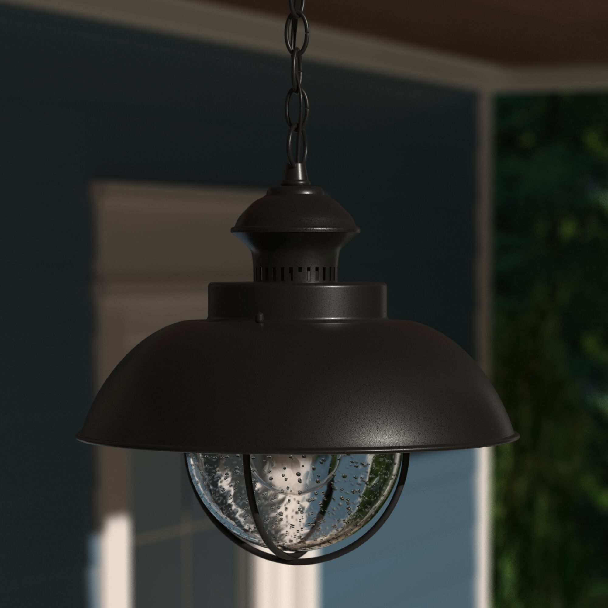 Harwich LED 10 inch Textured Black Outdoor Pendant