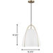 Sean Lavin Norman 1 Light 15.38 inch Satin Brass Pendant Ceiling Light
