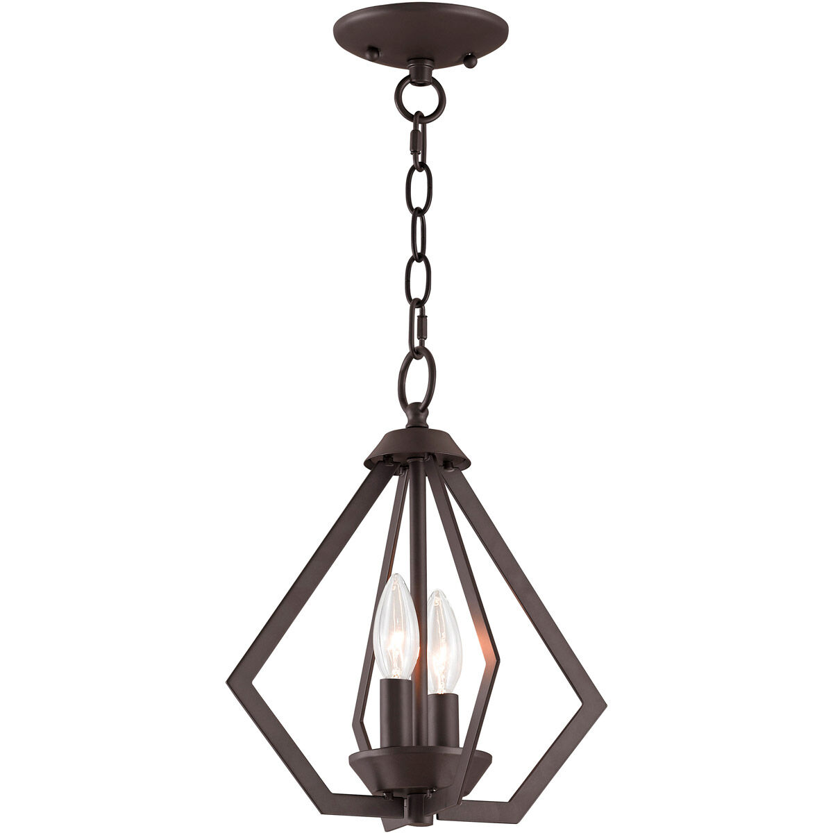 Prism 2 Light 11.25 inch Bronze Convertible Mini Chandelier/Ceiling Mount Ceiling Light
