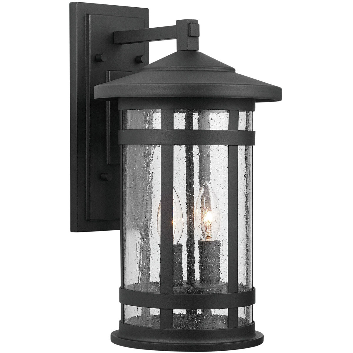 Mission Hills 2 Light 17 inch Black Outdoor Wall Lantern