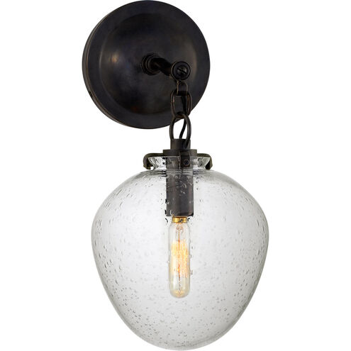 Thomas O'Brien Katie2 1 Light 6.5 inch Bronze Acorn Bath Sconce Wall Light in Seeded Glass, Small