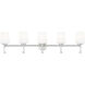 Henri 5 Light 42 inch Brushed Nickel Bathroom Vanity Wall Light
