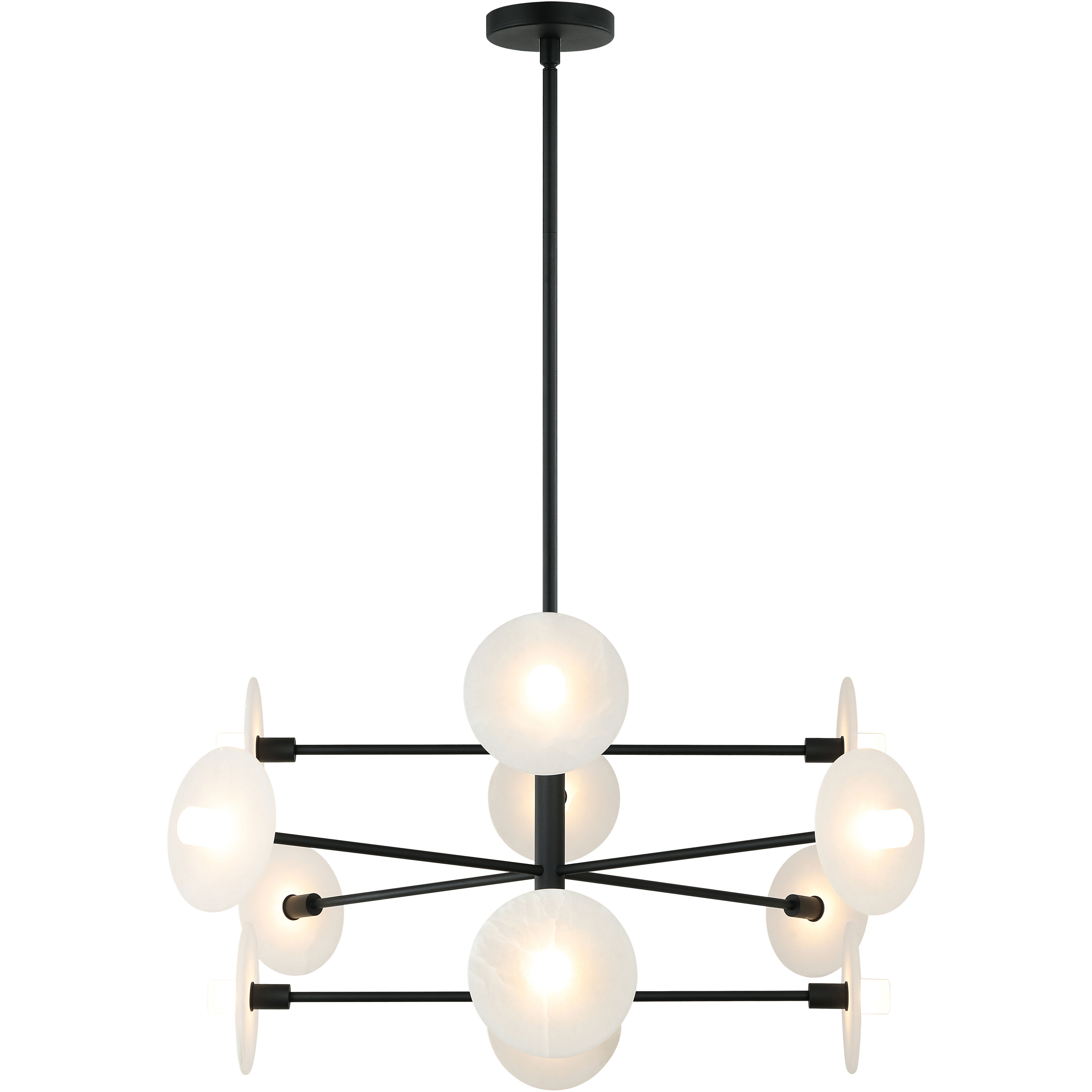 Monument 12 Light 42 inch Matte Black Pendant Ceiling Light
