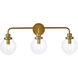Hanson 3 Light 28 inch Brass Bath Sconce Wall Light