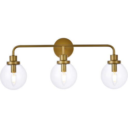 Hanson 3 Light 28 inch Brass Bath Sconce Wall Light