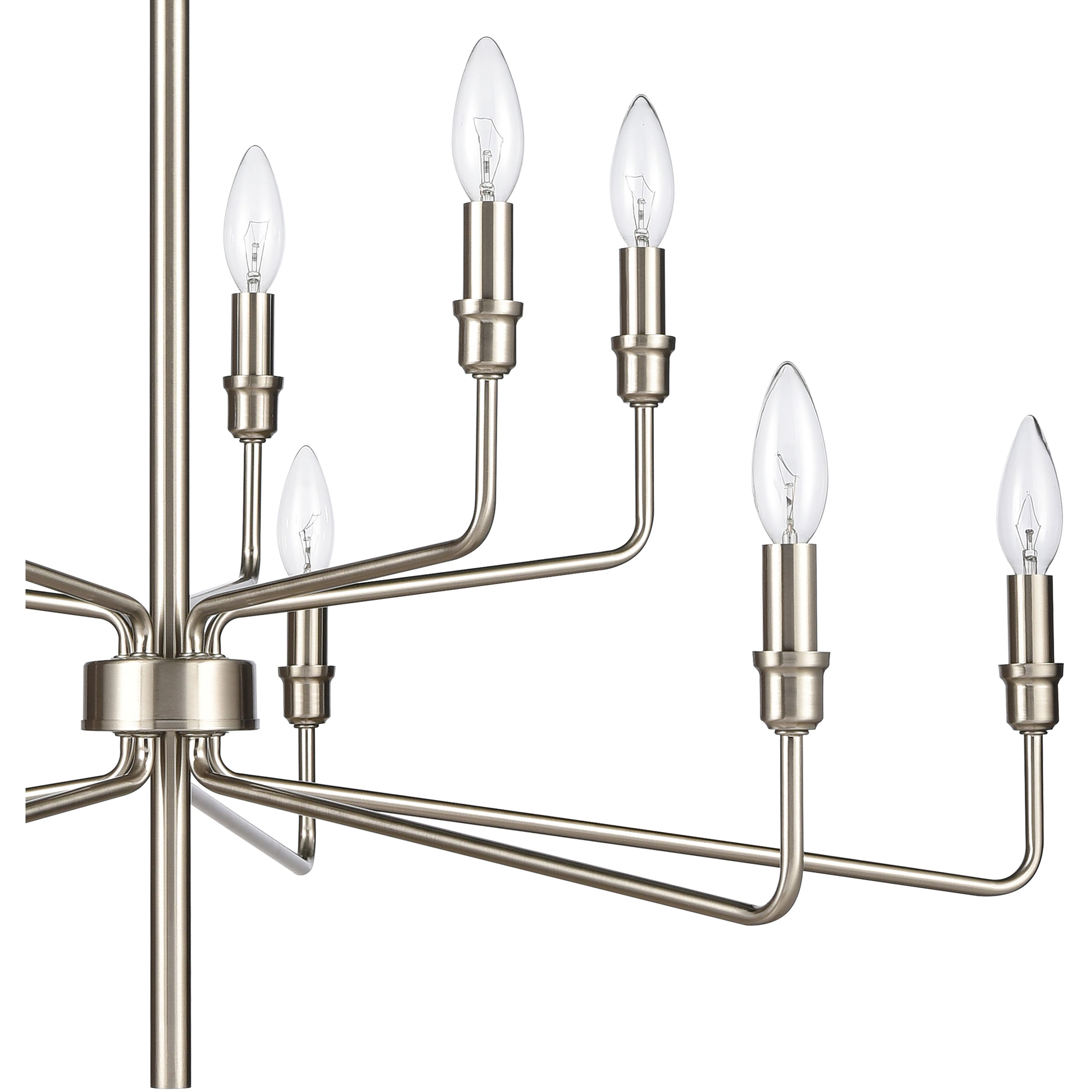 Saginaw 10 Light 34 inch Satin Nickel Chandelier Ceiling Light