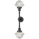 Franklin Restoration Small Oxford LED 17 inch Oil Rubbed Bronze Bath Vanity Light Wall Light in Clear Glass, Franklin Restoration