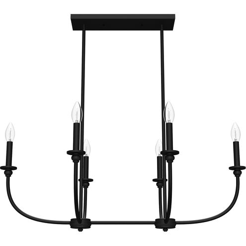 Southcrest 6 Light 36 inch Flat Matte Black Linear Chandelier Ceiling Light