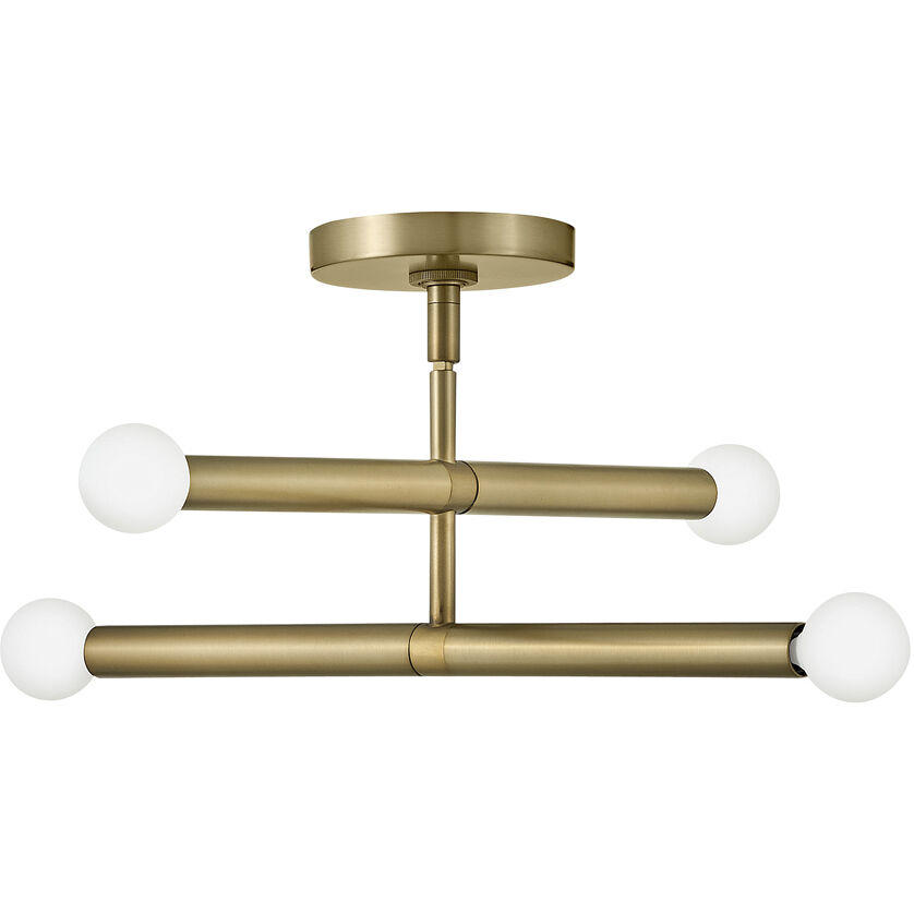 Millie LED 15.75 inch Lacquered Brass Pendant Ceiling Light, Semi-Flush Mount