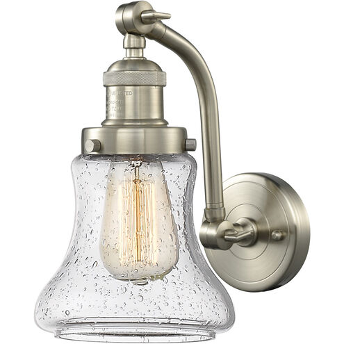 Franklin Restoration Bellmont 1 Light 7 inch Brushed Satin Nickel Sconce Wall Light in Seedy Glass, Franklin Restoration