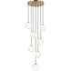 Delcia LED 20.13 inch Aged Gold Brass Pendant Ceiling Light in Aged Gold Brass and Clear
