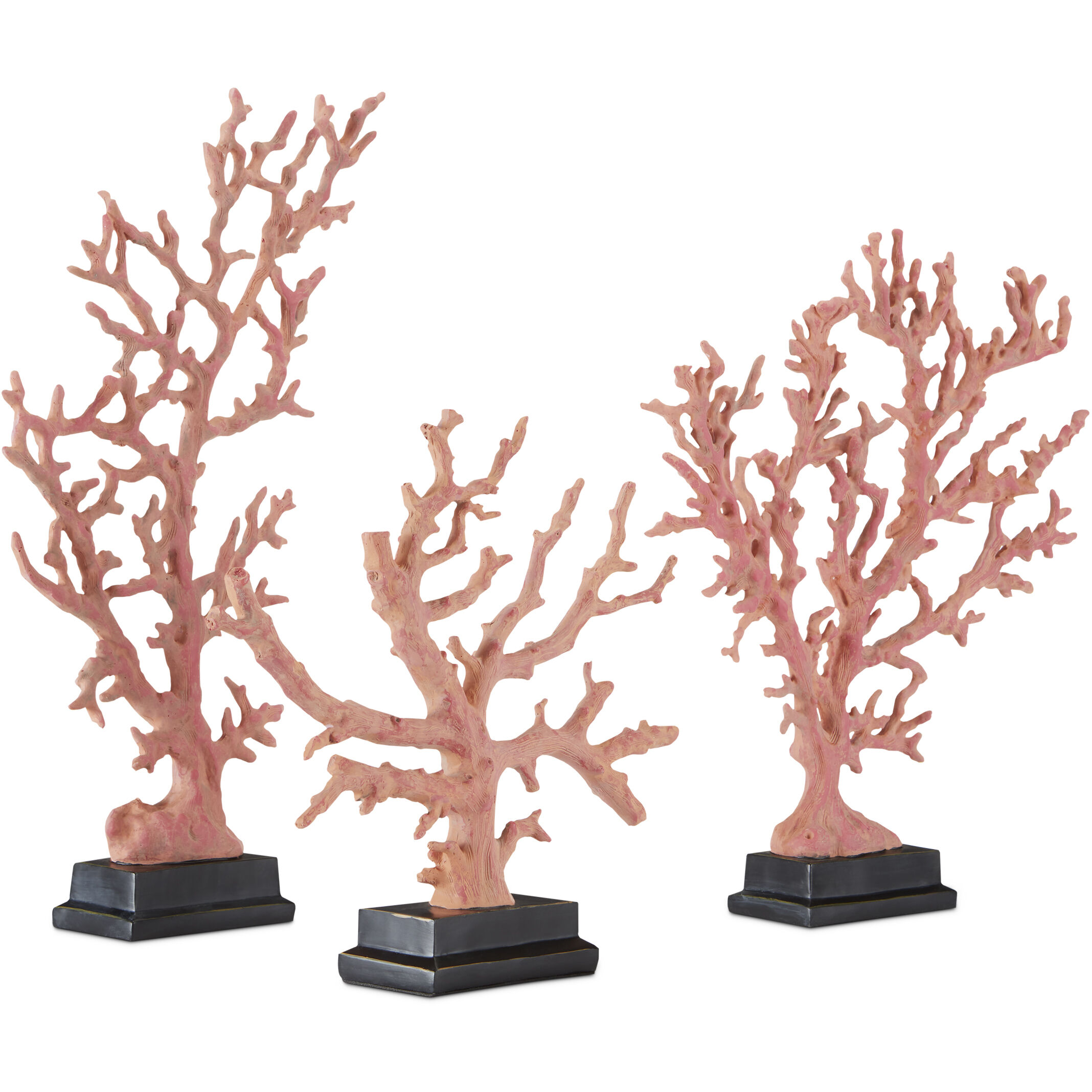 Red Coral Branches 19.25 X 14.63 inch Sculptures, Large, Set of 3