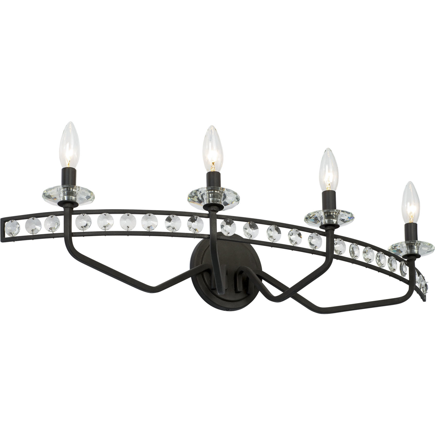 Monroe 4 Light 31 inch Carbon Bath Vanity Wall Light