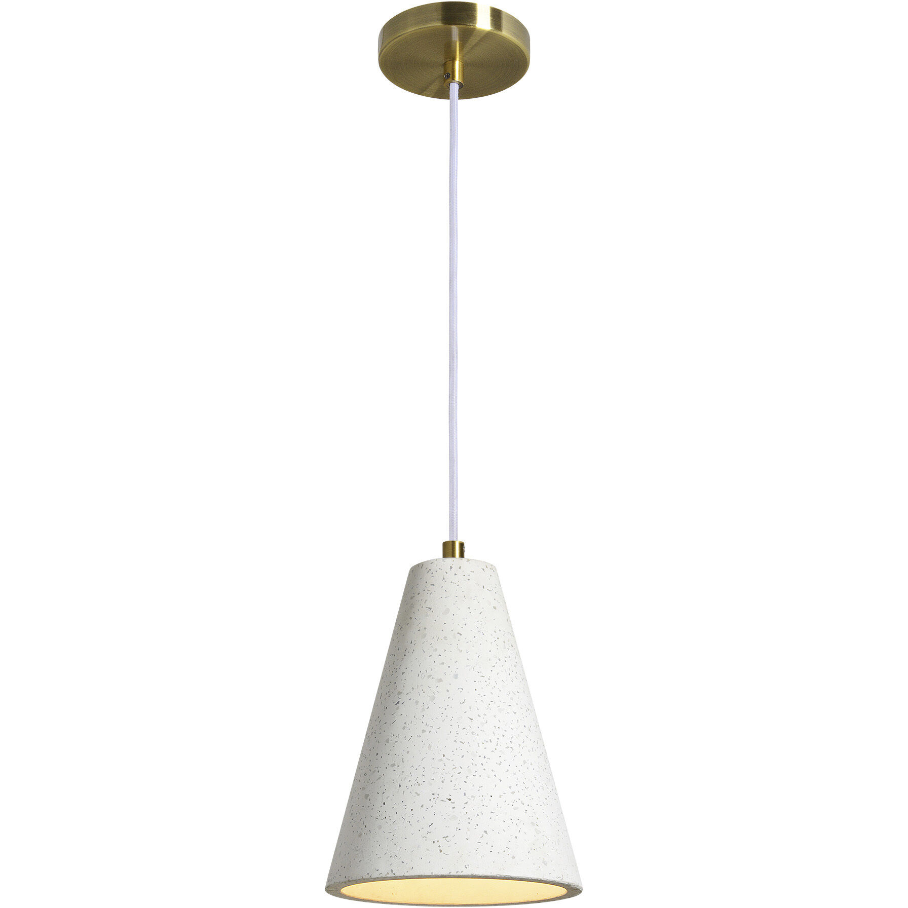 Paula LED 7 inch Off-White with Speckles and Antique Brushed Brass Pendant Ceiling Light