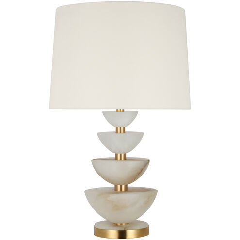 Suzanne Kasler Aubert 28.25 inch 15.00 watt Alabaster and Hand-Rubbed Antique Brass Table Lamp Portable Light