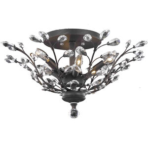 Orchid 6 Light 27 inch Chrome Flush Mount Ceiling Light in Clear, Royal Cut