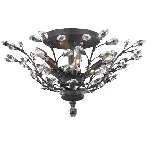 Orchid 6 Light 27 inch Chrome Flush Mount Ceiling Light in Royal Cut