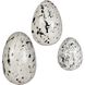 Nest Trio Beige and Charcoal Indoor Outdoor Decorative Eggs, Set of 3