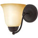 Basix Wall Sconce Wall Light in Oil Rubbed Bronze, Frosted