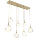Gem LED 46.7 inch Gilded Brass Linear Pendant Ceiling Light in Amber, 2700K LED, Multi-Port