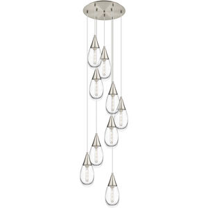 Malone 9 Light 20.13 inch Brushed Satin Nickel Multi Pendant Ceiling Light in Clear Glass