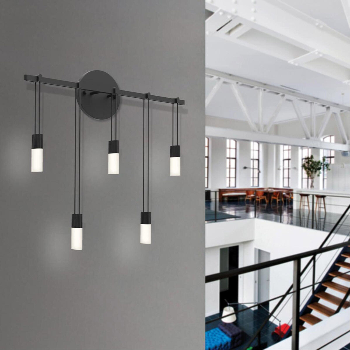 Suspenders LED 19 inch Satin Black ADA Sconce Wall Light