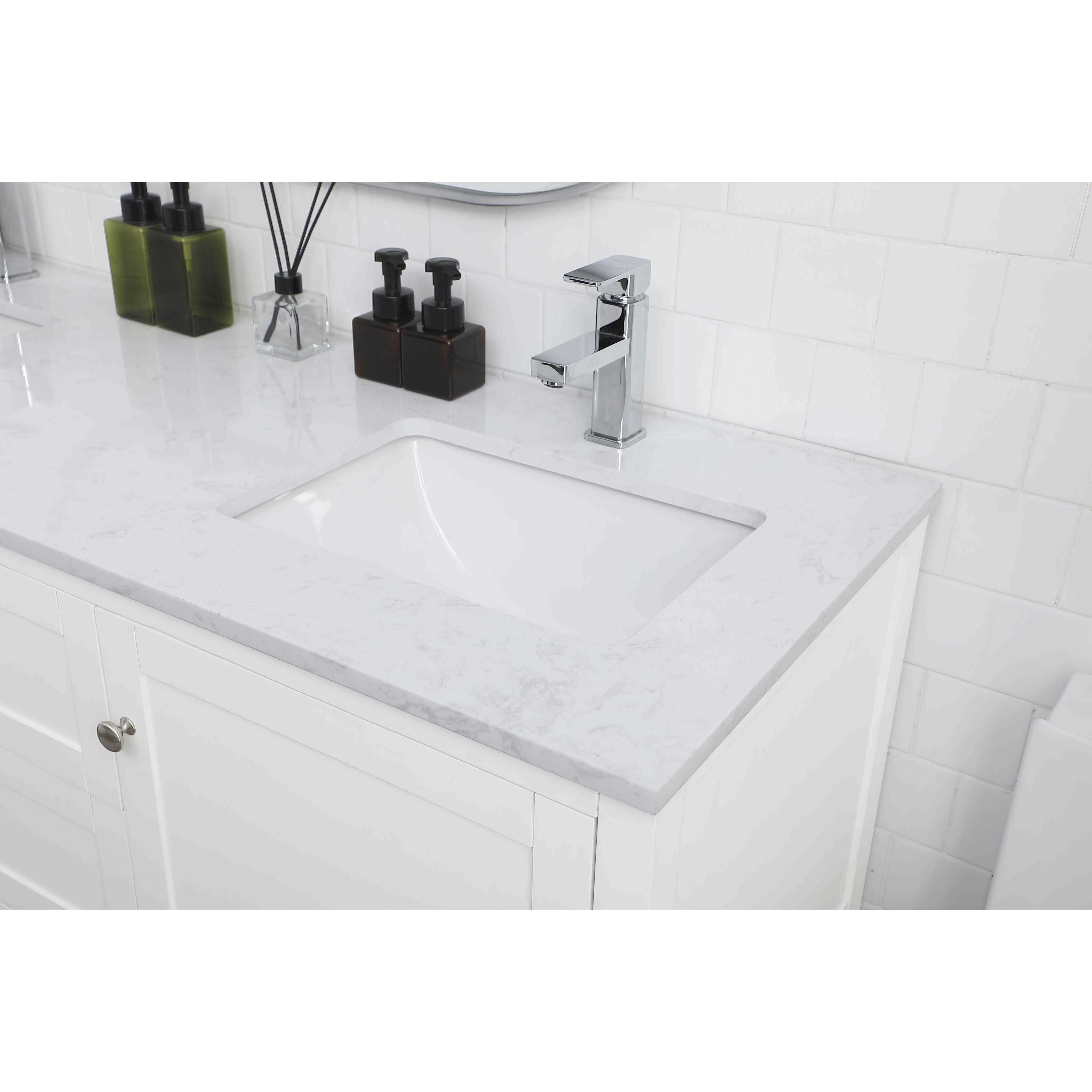 Heath 60 X 21.5 X 35 inch White Vanity Sink Set