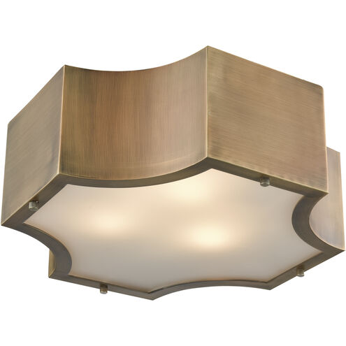 Gordon 3 Light 15 inch Classic Brass Flush Mount Ceiling Light