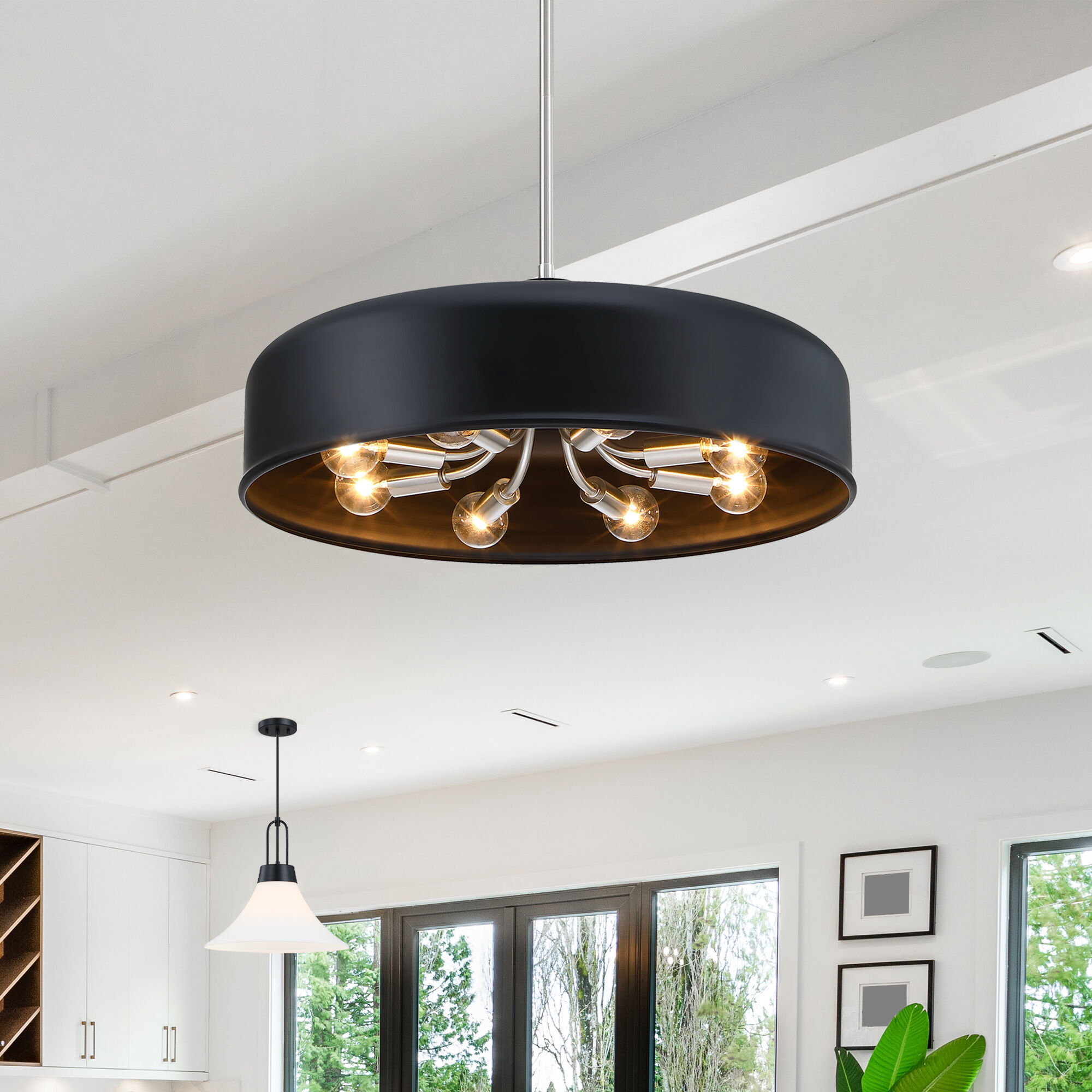 Forbidden Springs LED 20 inch Matte Black Down Pendant Ceiling Light