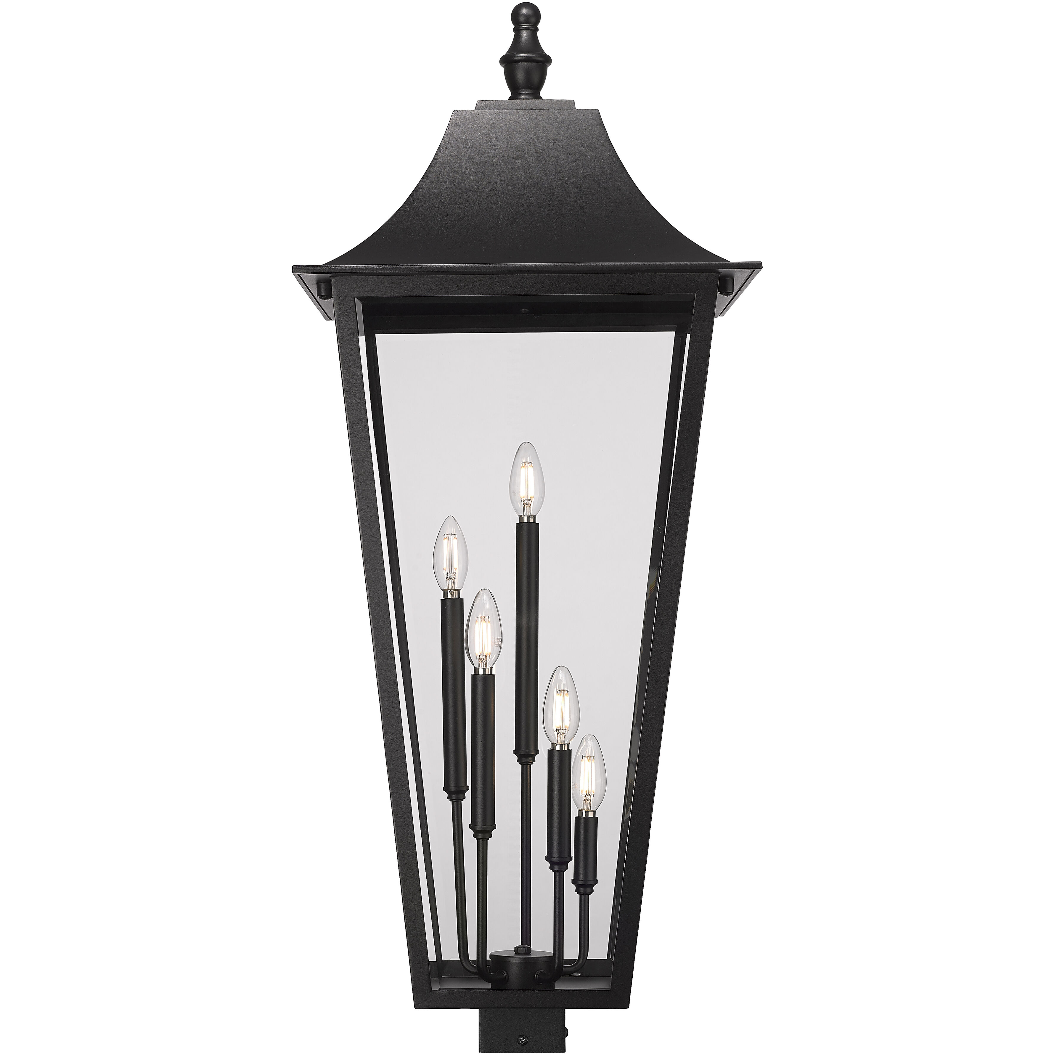 Gannon 5 Light 38.75 inch Black Outdoor Post Mounted Fixture in G9