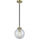 Nouveau Beacon 1 Light 8 inch Black Antique Brass Mini Pendant Ceiling Light in Incandescent, Seedy, Nouveau