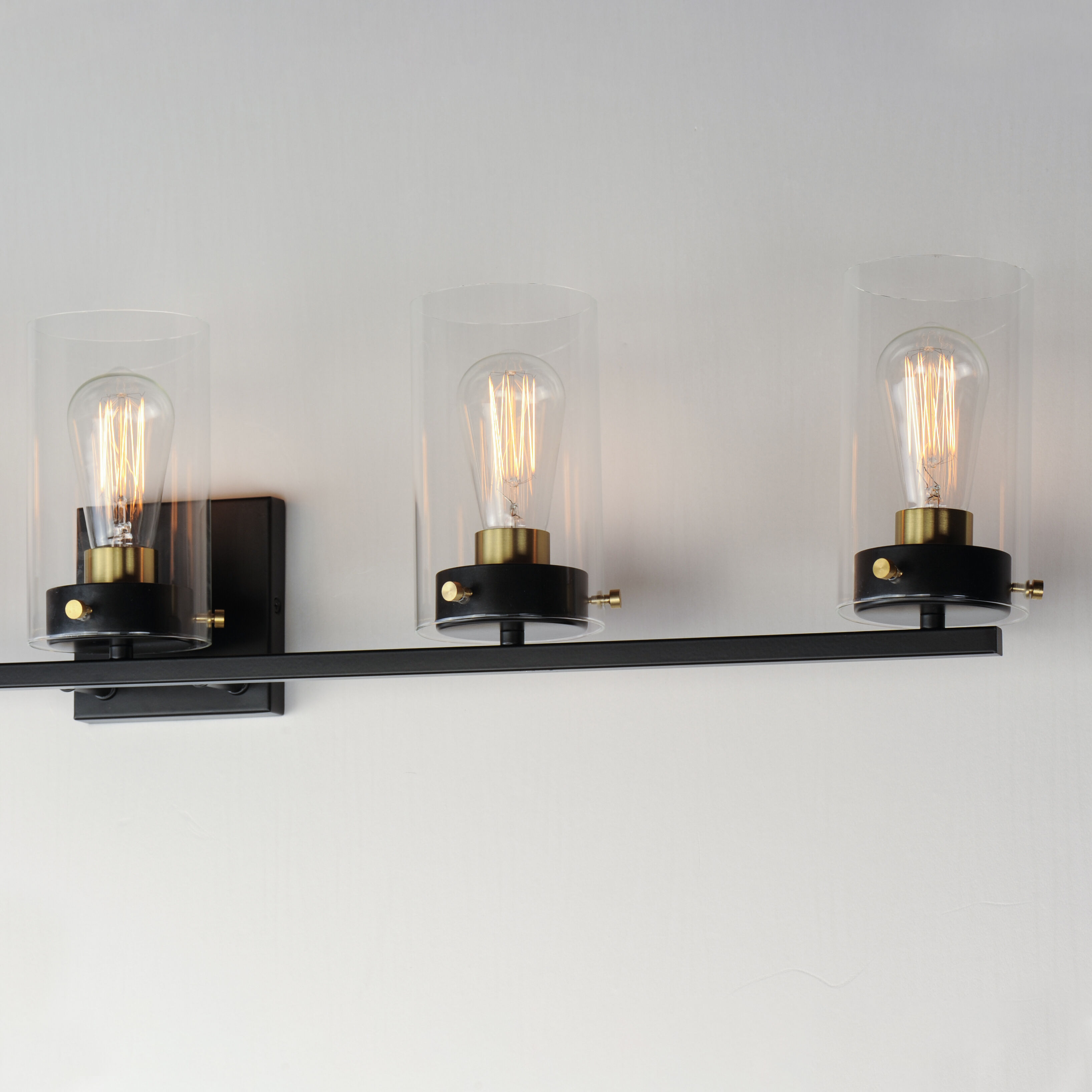 Pinn 5 Light 39 inch Black/Satin Brass Bath Vanity Wall Light