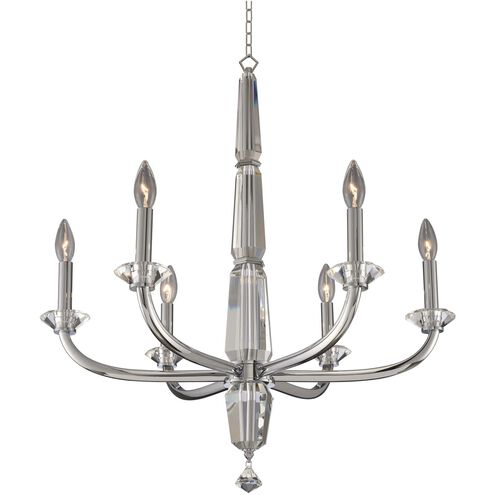 Palermo 6 Light 26 inch Chrome Chandelier Ceiling Light