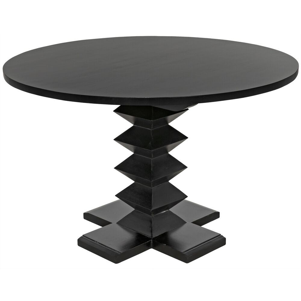 Zig-Zag 48 X 48 inch Hand Rubbed Black Dining Table