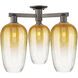 Brookhaven Flute 3 Light 24.5 inch Oil Rubbed Bronze Semi-Flush Mount Ceiling Light in Amber Glass