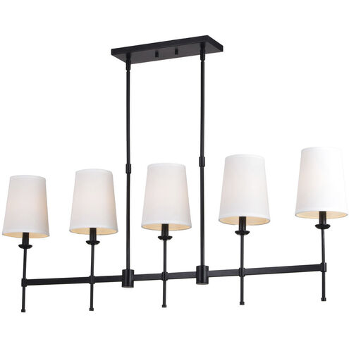 Camden 5 Light 45.6 inch Matte Black Linear Chandelier Ceiling Light