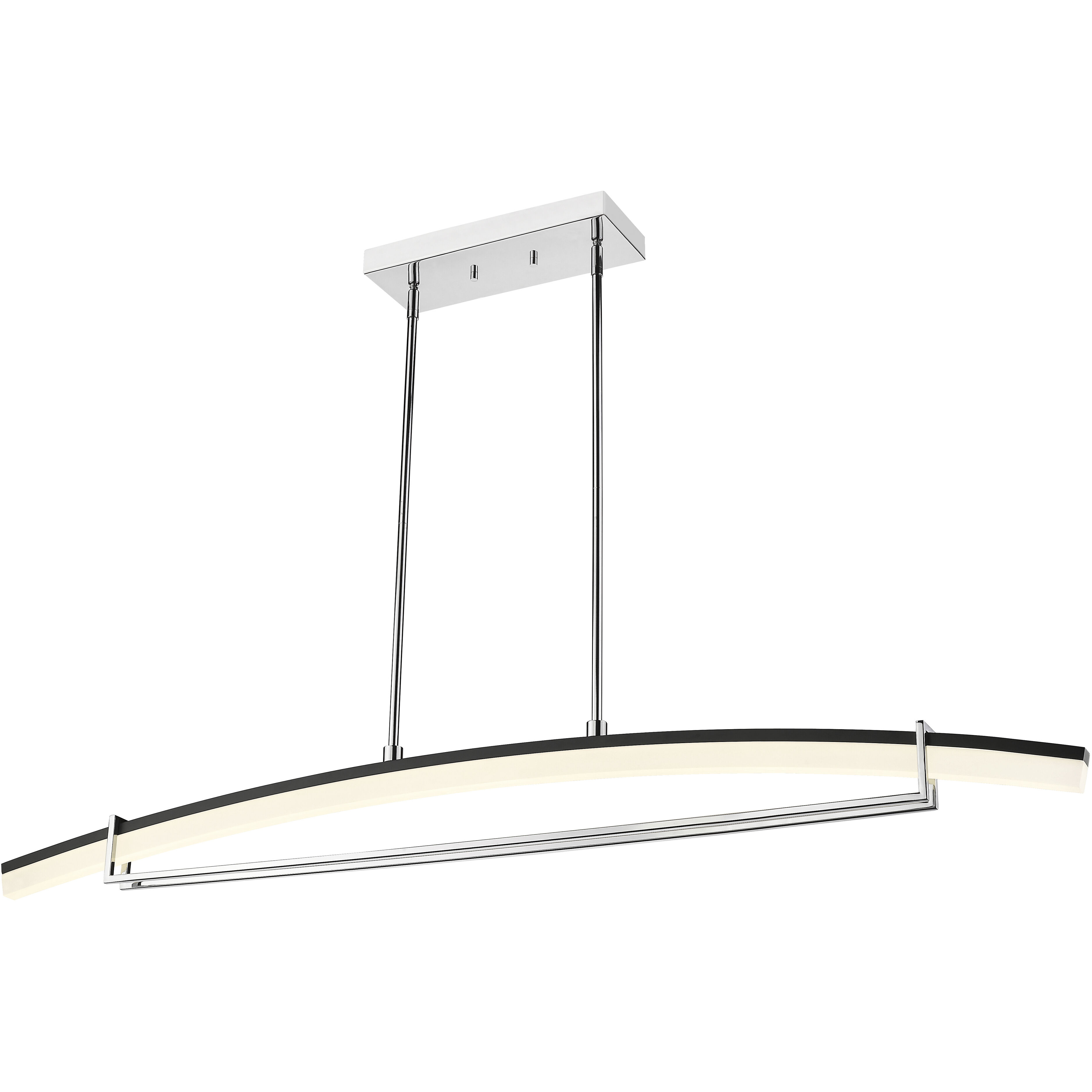 Arc LED 56.25 inch Chrome Linear Chandelier Ceiling Light