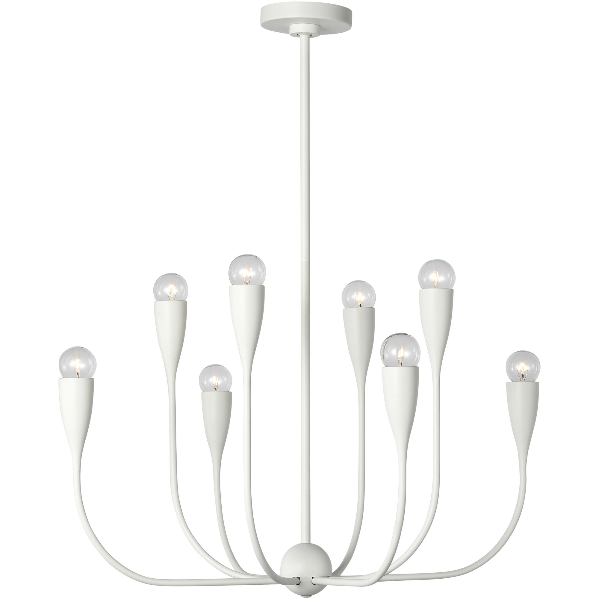Maya 8 Light 27.38 inch Matte White Chandelier Ceiling Light