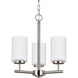 Oslo 3 Light 15 inch Brushed Nickel Chandelier Ceiling Light
