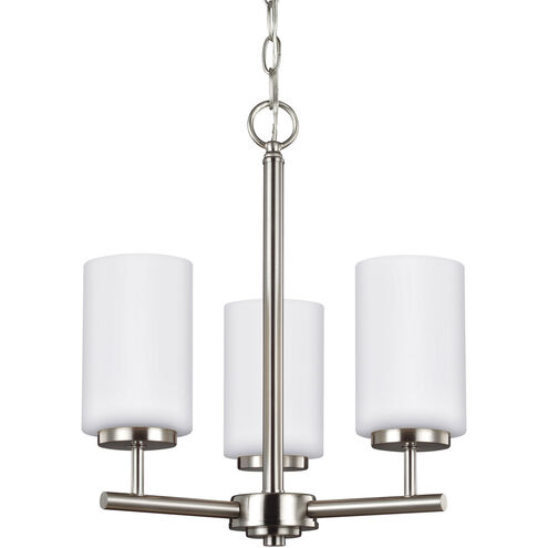 Oslo 3 Light 15 inch Brushed Nickel Chandelier Ceiling Light