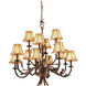 Ponderosa 12 Light 35 inch Ponderosa Chandelier Ceiling Light in Without Glass, Leather-wrapped