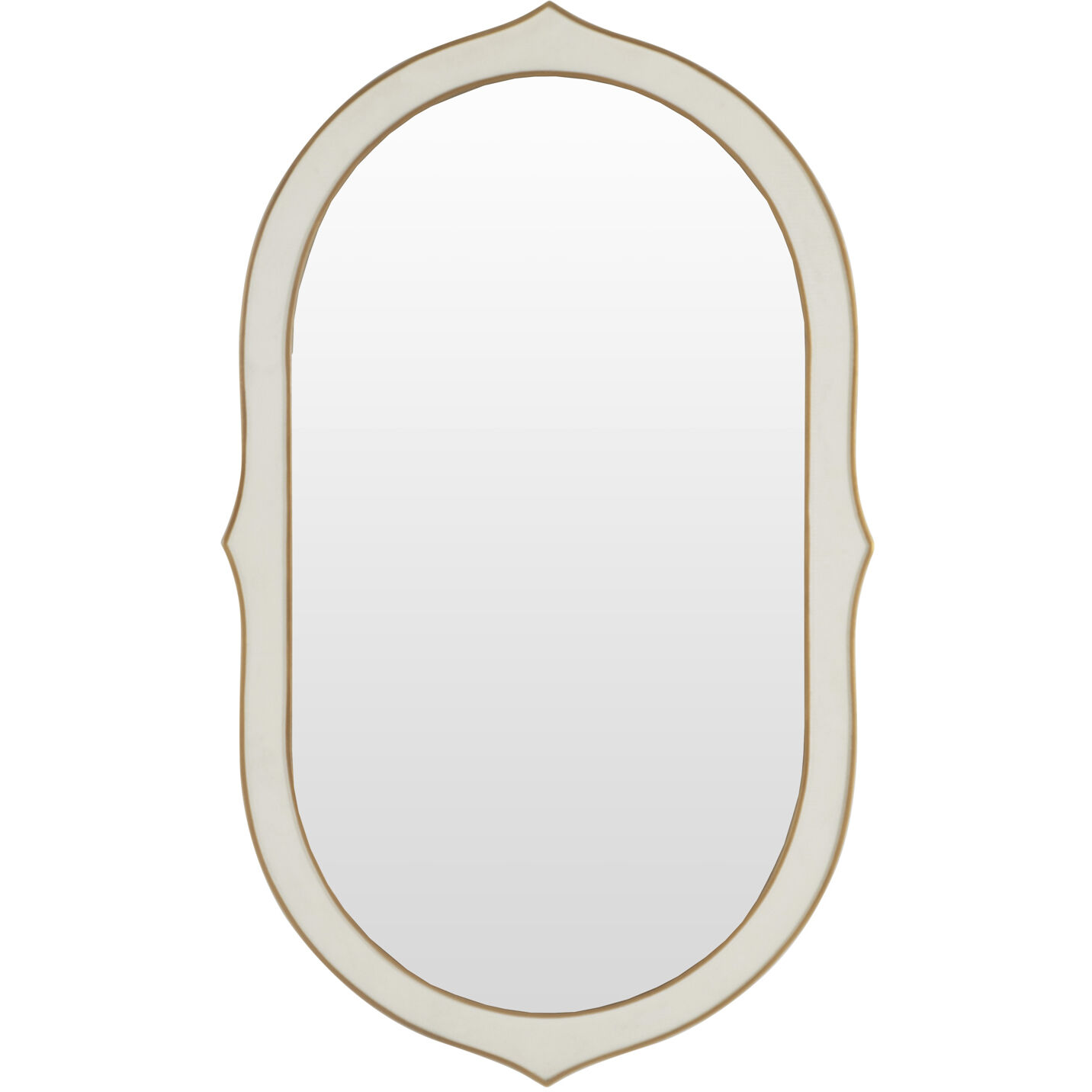 Allie 42 X 25.5 inch Gilded Gold / White Shagreen Mirror