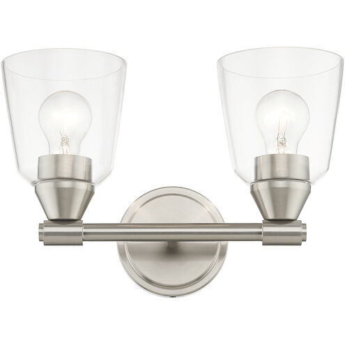 Catania 2 Light 14 inch Brushed Nickel Vanity Sconce Wall Light