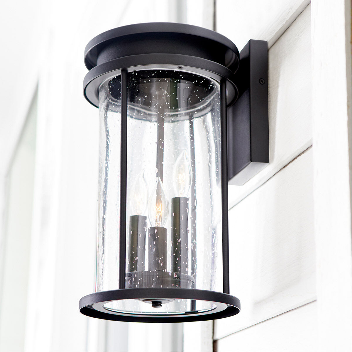 Hadley 3 Light 14.5 inch Noir Outdoor Wall Lantern