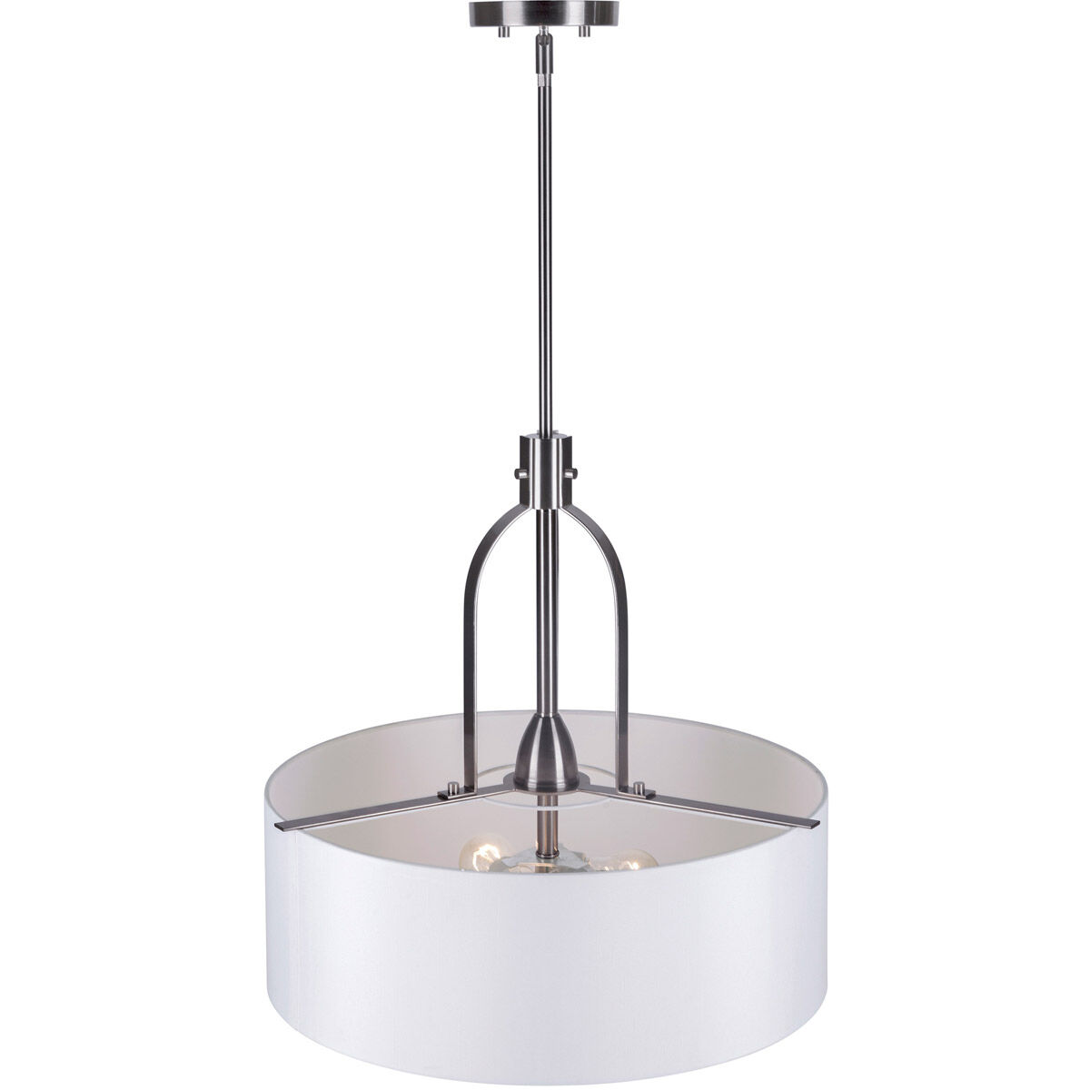 Tama 3 Light 21 inch Brushed Nickel Drum Pendant Ceiling Light