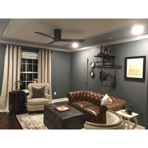 Atlas Irene-3H 52 inch Textured Bronze with Walnut Tone Blades Ceiling Mount Paddle Fan, Flush Mounted