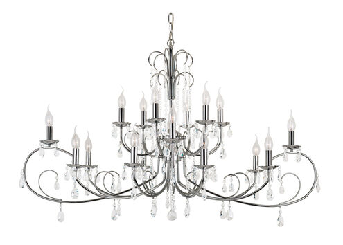 Chic Nouveau 18 Light 25 inch Polished Chrome Chandelier Ceiling Light