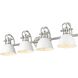 Duncan 4 Light 33.5 inch Pewter Bath Vanity Light Wall Light in Matte White