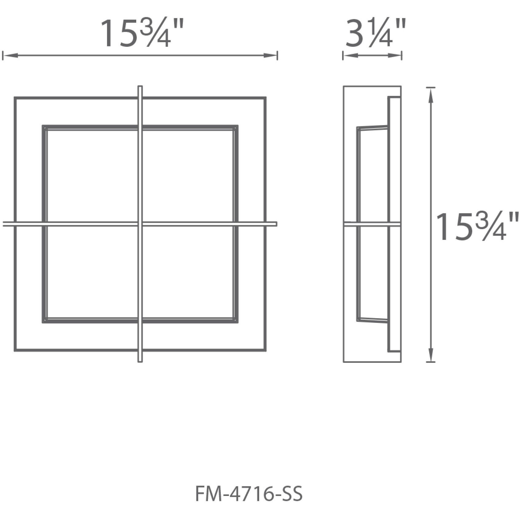 Razor LED 15.8 inch Stainless Steel Flush Mount Ceiling Light